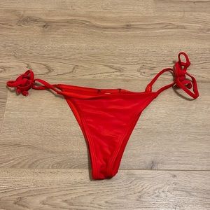 Red tie bikini bottoms - size small